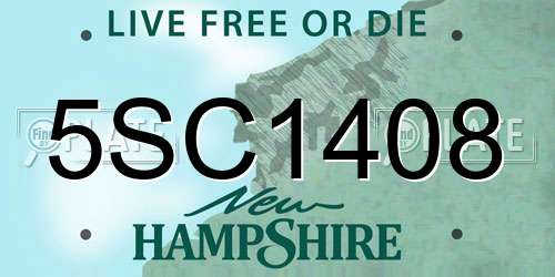 5SC1408 New Hampshire License Plate