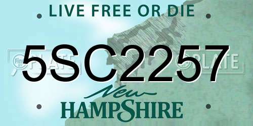5SC2257 New Hampshire License Plate