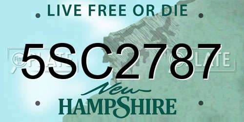 5SC2787 New Hampshire License Plate