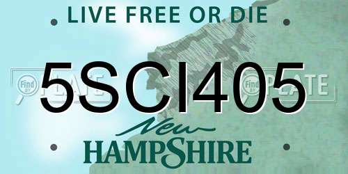 5SCI405 New Hampshire License Plate