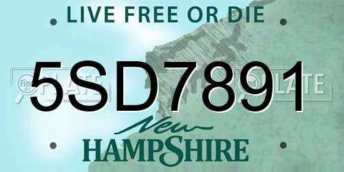 5SD7891 New Hampshire License Plate