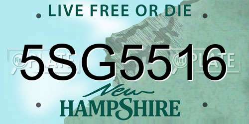 5SG5516 New Hampshire License Plate