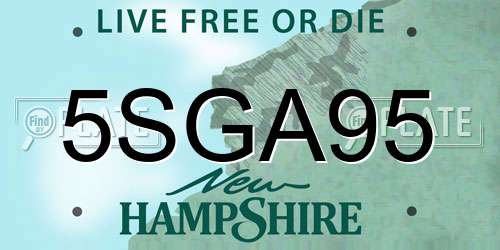 5SGA95 New Hampshire License Plate