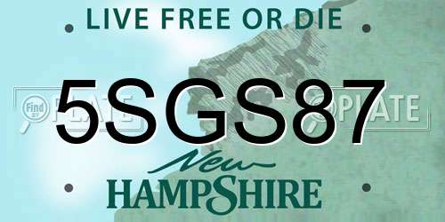 5SGS87 New Hampshire License Plate
