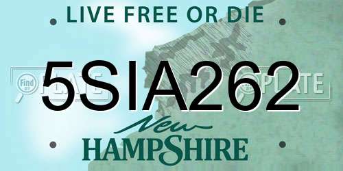 5SIA262 New Hampshire License Plate