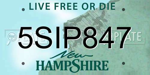 5SIP847 New Hampshire License Plate