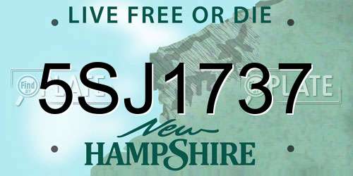 5SJ1737 New Hampshire License Plate