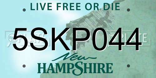 5SKP044 New Hampshire License Plate
