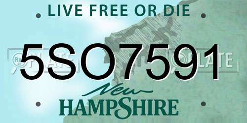 5SO7591 New Hampshire License Plate