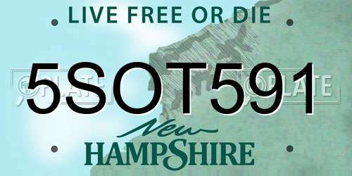 5SOT591 New Hampshire License Plate