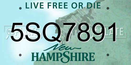 5SQ7891 New Hampshire License Plate