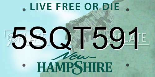 5SQT591 New Hampshire License Plate