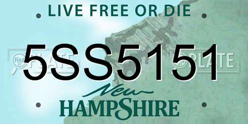 5SS5151 New Hampshire License Plate