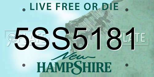 5SS5181 New Hampshire License Plate
