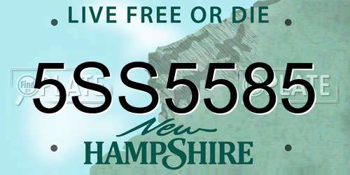 5SS5585 New Hampshire License Plate