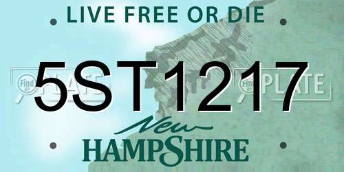 5ST1217 New Hampshire License Plate
