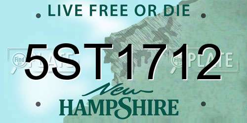 5ST1712 New Hampshire License Plate
