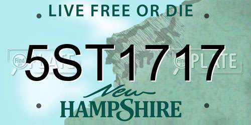 5ST1717 New Hampshire License Plate