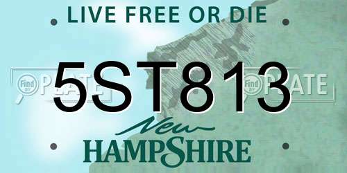 5ST813 New Hampshire License Plate