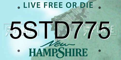 5STD775 New Hampshire License Plate