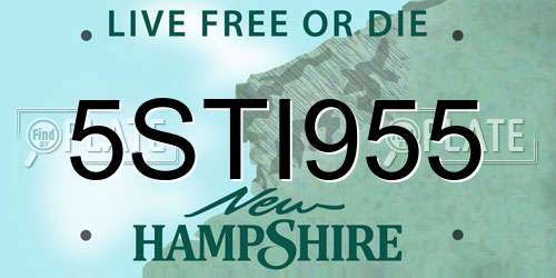 5STI955 New Hampshire License Plate