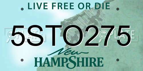 5STO275 New Hampshire License Plate