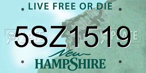 5SZ1519 New Hampshire License Plate