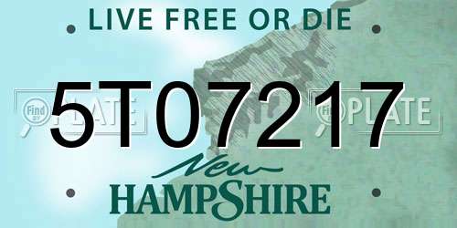 5T07217 New Hampshire License Plate