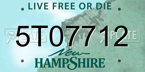 5T07712 New Hampshire License Plate
