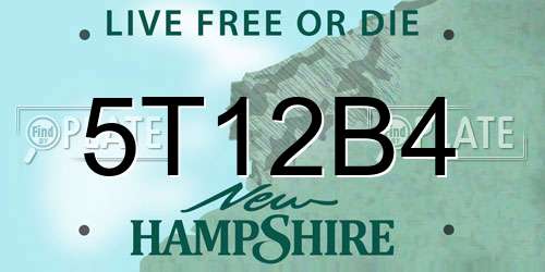5T12B4 New Hampshire License Plate