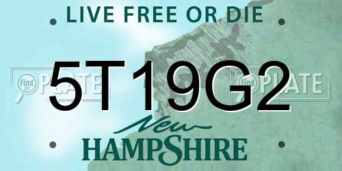 5T19G2 New Hampshire License Plate