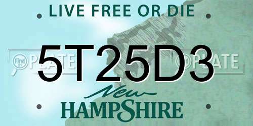 5T25D3 New Hampshire License Plate