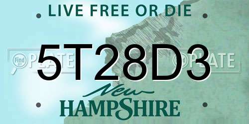 5T28D3 New Hampshire License Plate