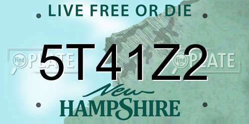 5T41Z2 New Hampshire License Plate