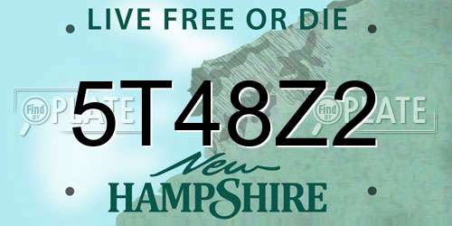 5T48Z2 New Hampshire License Plate