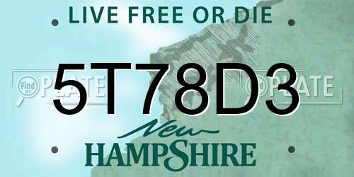 5T78D3 New Hampshire License Plate