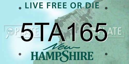 5TA165 New Hampshire License Plate