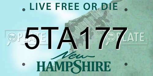 5TA177 New Hampshire License Plate