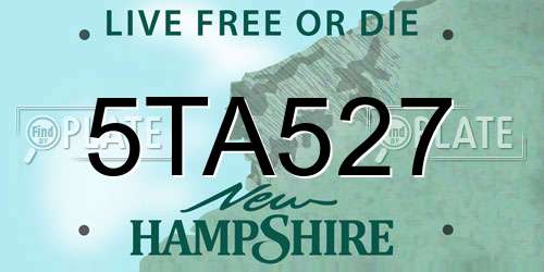5TA527 New Hampshire License Plate
