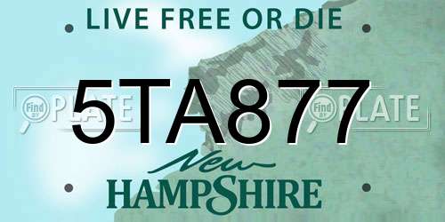 5TA877 New Hampshire License Plate