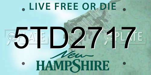 5TD2717 New Hampshire License Plate