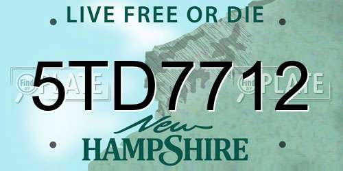 5TD7712 New Hampshire License Plate