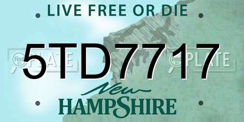 5TD7717 New Hampshire License Plate