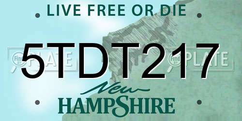 5TDT217 New Hampshire License Plate
