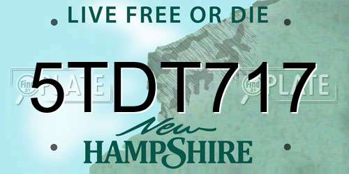 5TDT717 New Hampshire License Plate