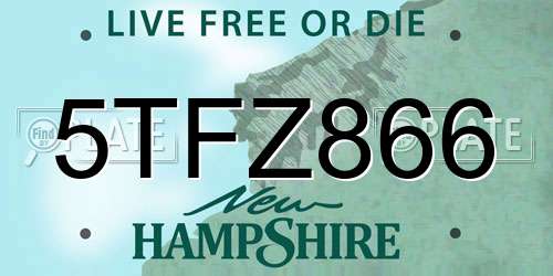 5TFZ866 New Hampshire License Plate