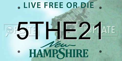 5THE21 New Hampshire License Plate