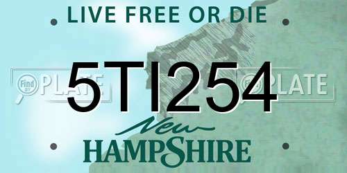 5TI254 New Hampshire License Plate