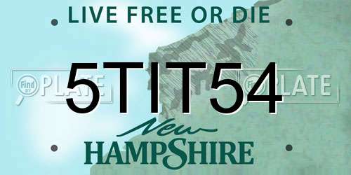 5TIT54 New Hampshire License Plate