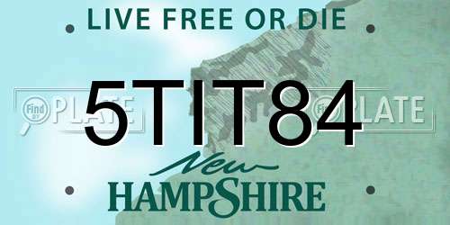 5TIT84 New Hampshire License Plate